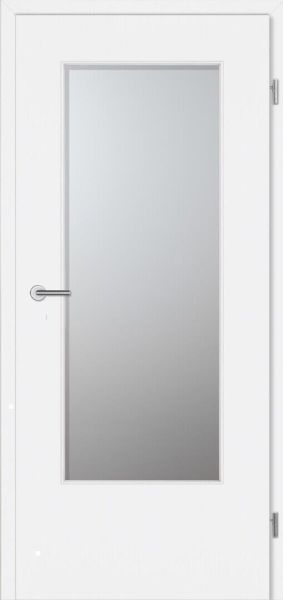 CPL Türen, Weißlack ähnl. RAL 9016, Lichtausschnitt, Rundprofil Premium
