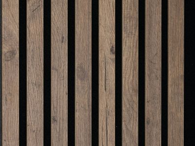 Designpaneele Altholzeiche, MDF Dekorfolie, schwarzes Vlies