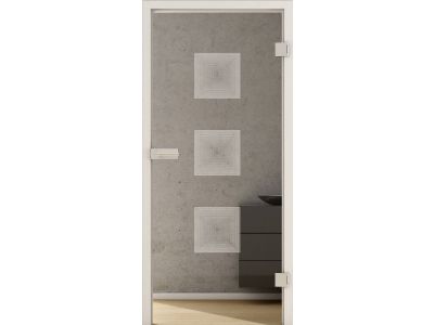 Glastür, DECO LD 657, Weißglas, VSG