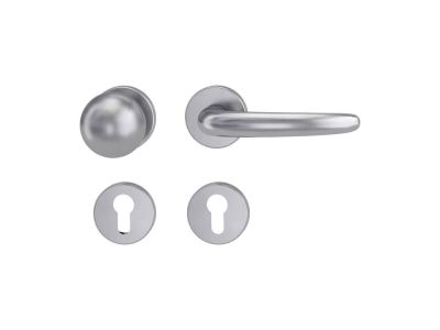 Rosettengarnitur, ULMER GRIFF by Max Bill, Wechsel re - Knopf R4, Cliptechnik