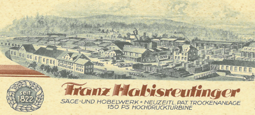 Werbeplakat Franz Habisreutinger Säge- und Hobelwerk