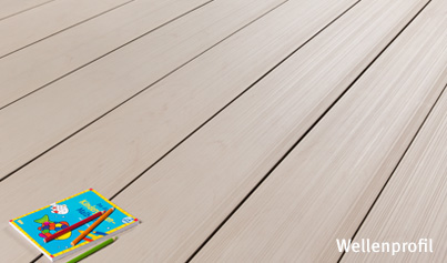 Terradura Terrassendiele BiColor Sand Breitdiele Massivprofil Wellenprofil