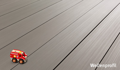 Terradura Terrassendiele Granitgrau Breitdiele Massivprofil Wellenprofil