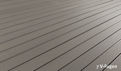 Terradura Terrassendiele Granitgrau Kombiprofil 7V-Fugen