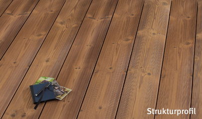 Terrassendiele Thermo Kiefer Strukturprofil